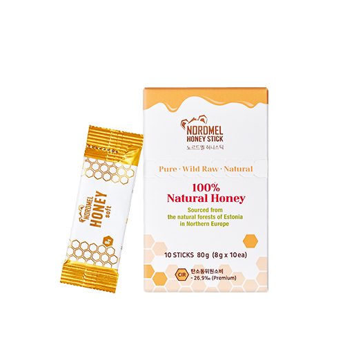 노르드멜 허니스틱 치즈처럼 쫀득하고 부드러운 100% 천연꿀 1박스(8g x 10개입)