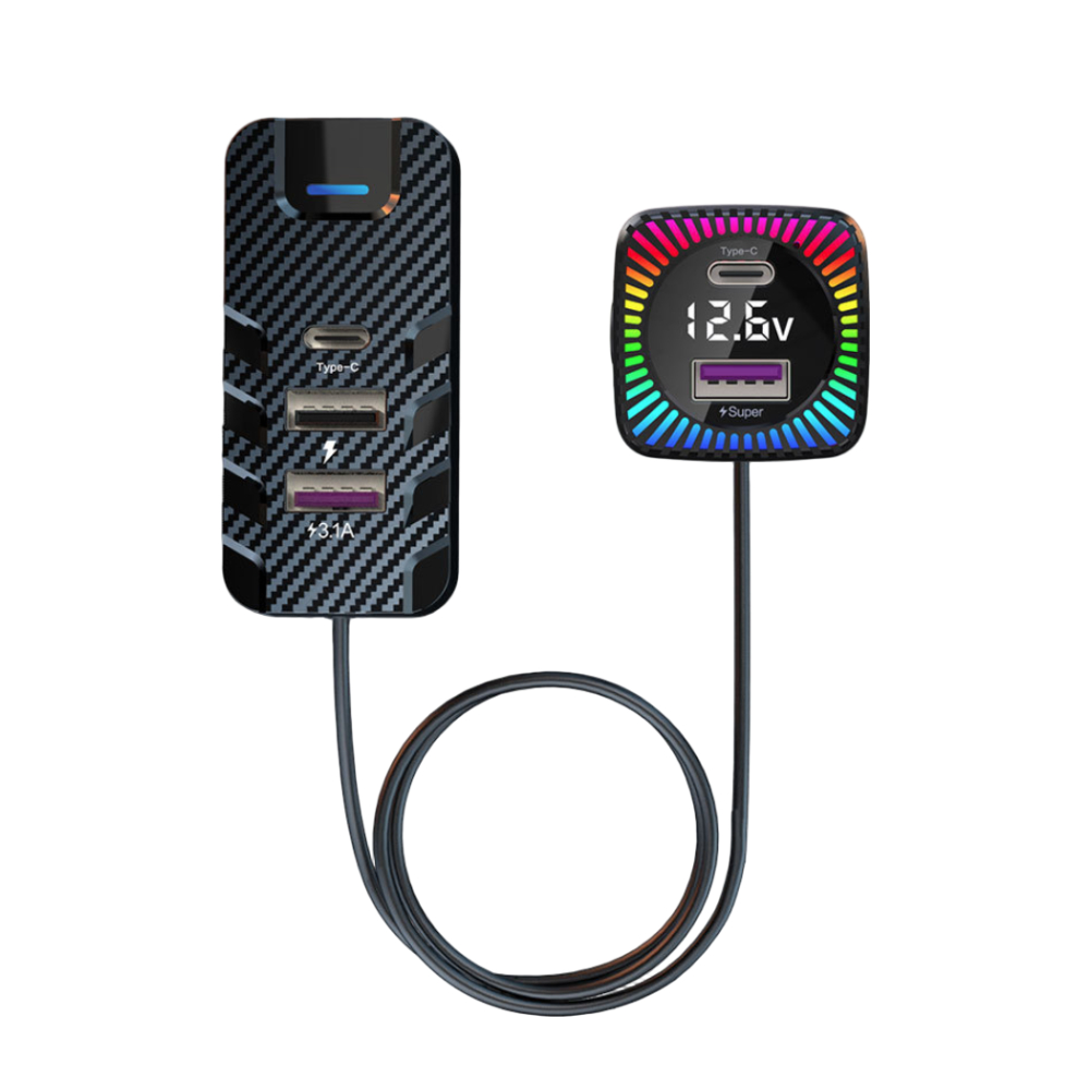 오토크루 75W 차량용 시거잭 충전기 C타입 USB 크리스탈 AC-DT70