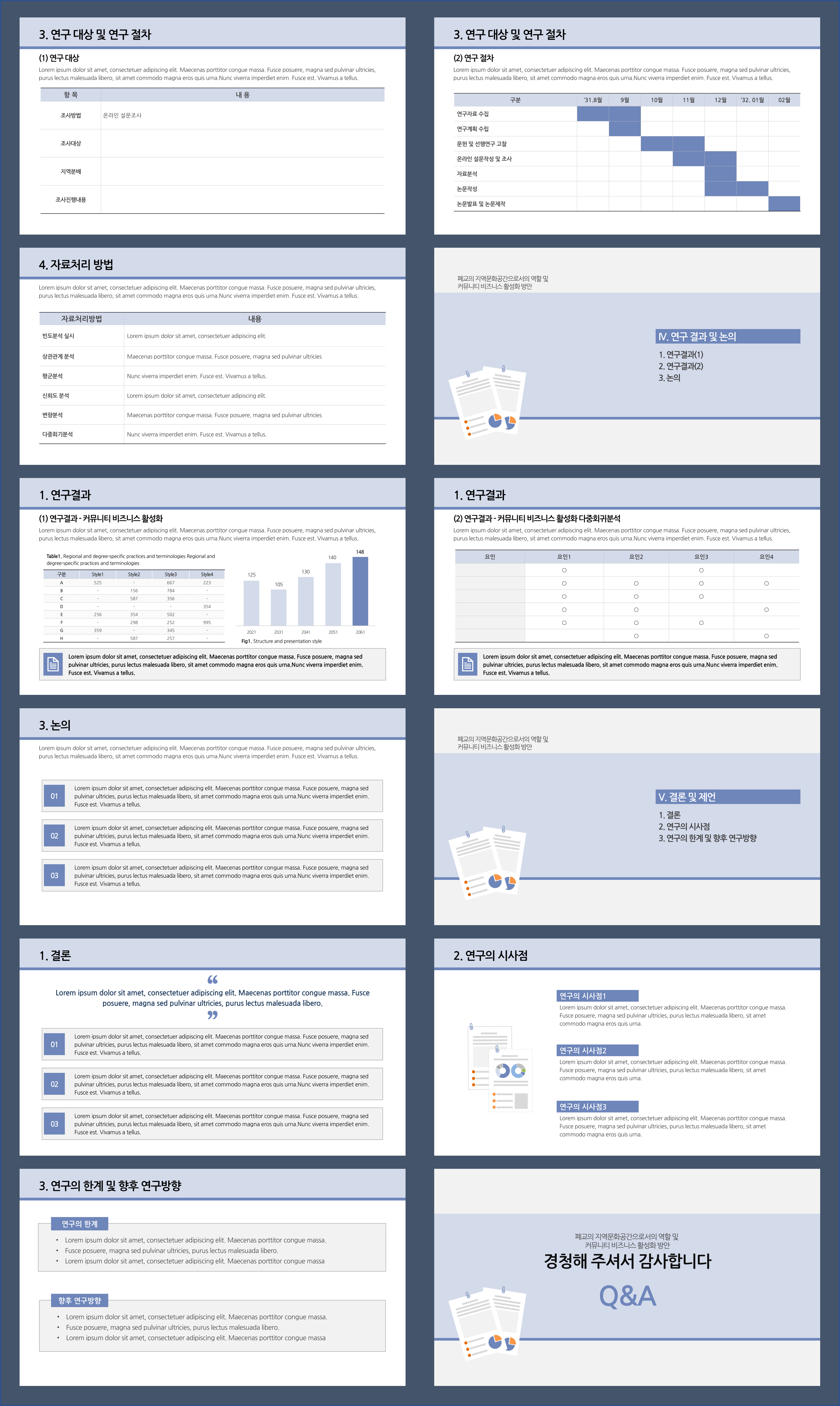 1024 활용도 높은 논문 발표 프로포절 연구계획서 ppt 템플릿 파워포인트 - 상세 이미지 3