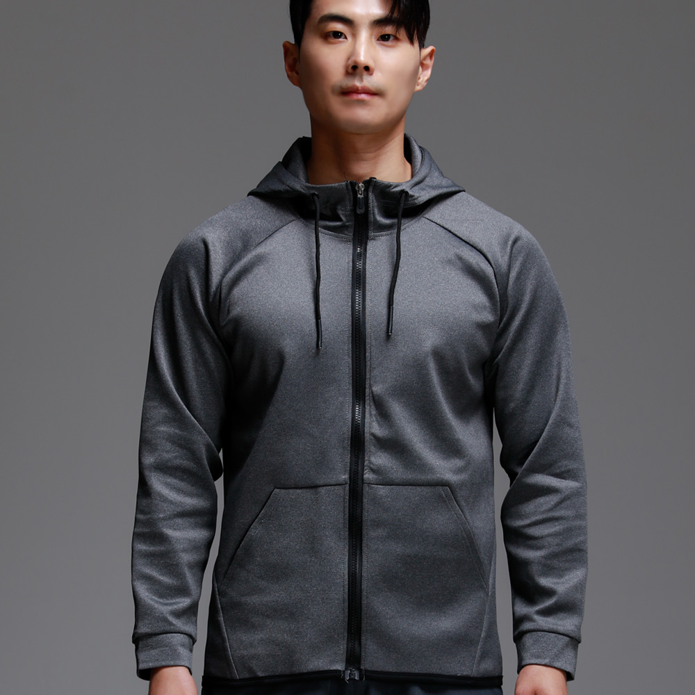 테크핏 트레이닝 스포츠 무지 기능성 후드집업 제품 이미지