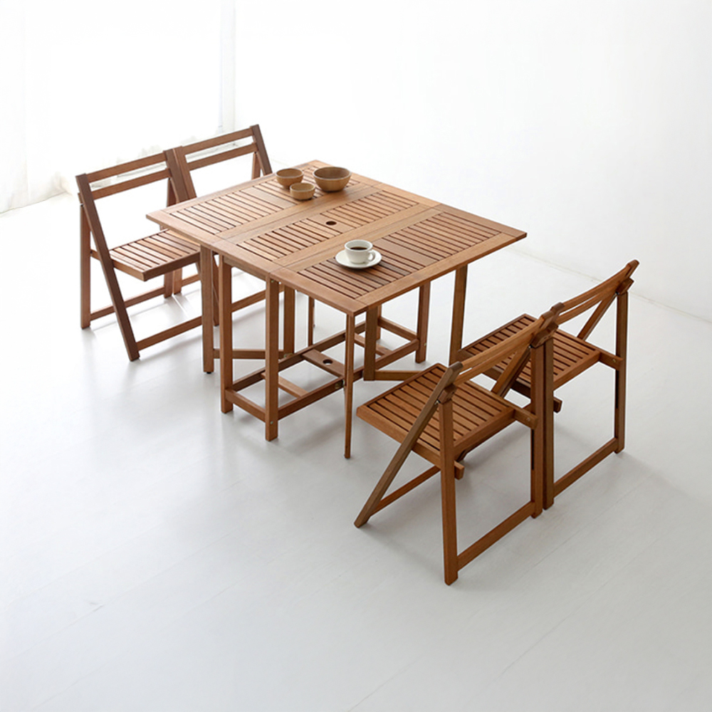 KEMIE 4인 원목접이식테이블세트 XL4110ST 2288.7934