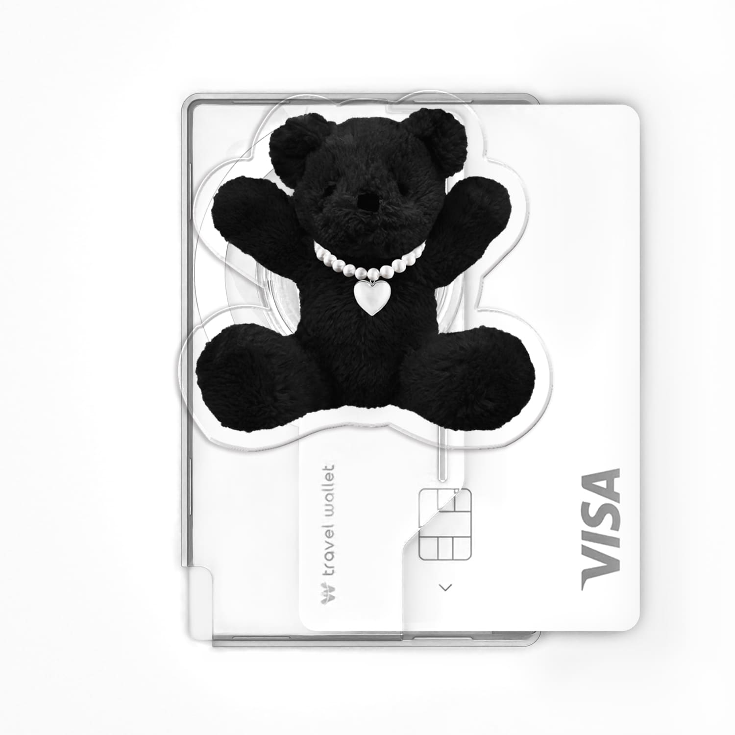 168cm 맥세이프 카드지갑 그립톡 올인포켓 블랙 베어