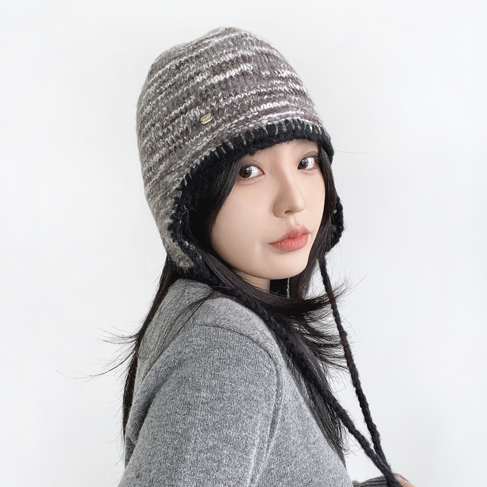 에스닉 여자 남자 겨울 이어머프캡 방한 니트 이어플랩 귀마개 귀달이 모자 - 상세 이미지 2