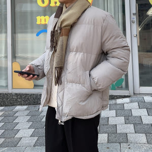 남자 숏패딩 오버핏 웰론 블루종 점퍼 커플 패딩 착용 후기 | 사이즈/핏 총정리 - 상품 이미지 2