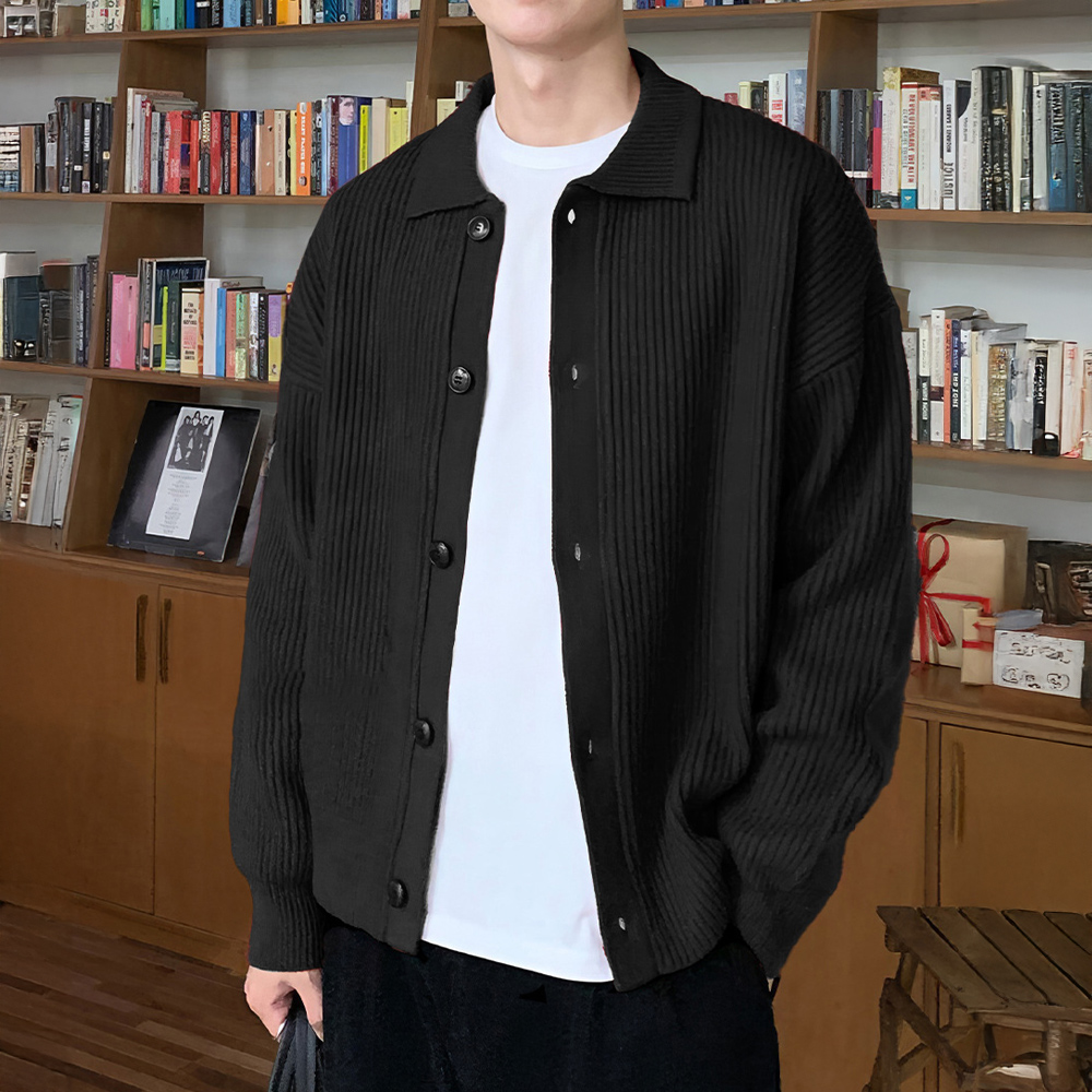 남성단추가디건 남자가디건 루즈핏 가을 아우터 니트 : J에게