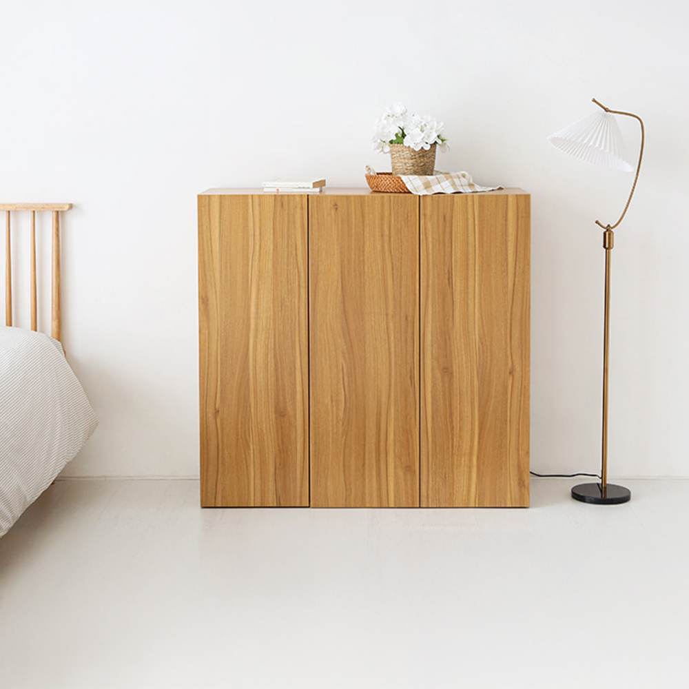 피크 3문 높은수납장 1146 1193mmx410mmx1146mm, 3단, 라이트 브라운 0647.6751 - 상세 이미지 3