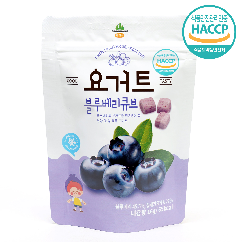 요거트 블루베리 큐브 파우치 (16g) 아이간식 - 메인 이미지