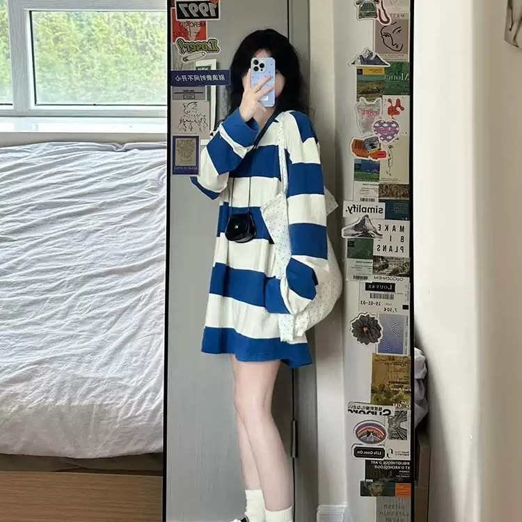결혼하자맹꽁아 12화 박탐희 티셔츠 긴팔 엄홍단 스트라이프 빅사이즈 의상 옷 패션 - 메인 이미지