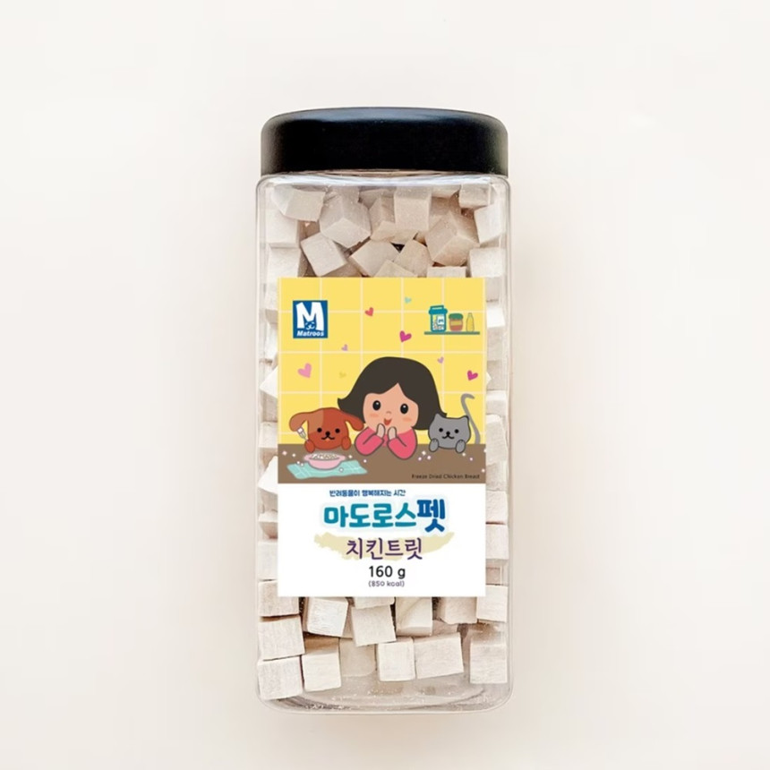 마도로스펫 치킨트릿 160g(대용량) 동결건조 강아지간식 사진 5