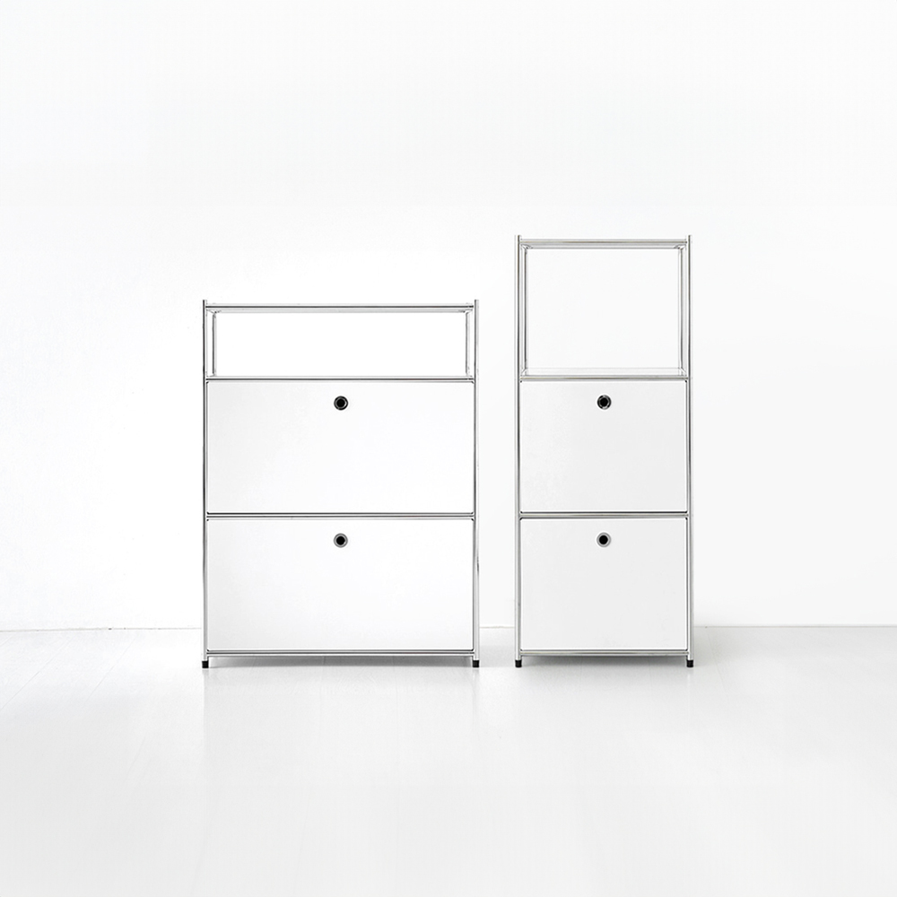 심플리 1x3 수납장 2문 BC614 + 1x3 수납장 2문 BC603 퓨어화이트 세트 - 메인 이미지
