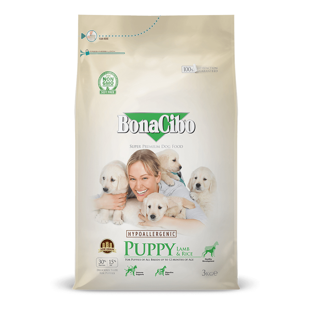 보나시보 퍼피 램 & 라이스 3kg 강아지사료 - 상품 이미지