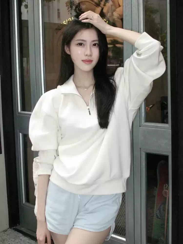 에스파 윈터 티셔츠 긴소매 인스타그램 반집업 빅사이즈 의상 옷 패션 - 상세 이미지 2