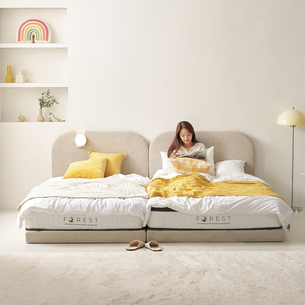 침대프레임 패밀리침대 큐브 저상형 패브릭 가족 평상형 SS+SS