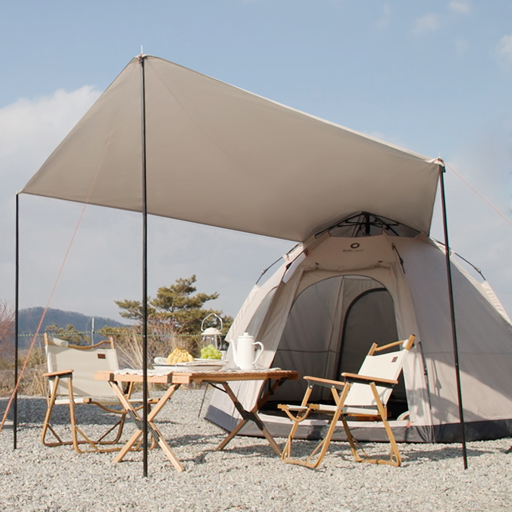 로티캠프 원터치 텐트 돔 그늘막 캠핑 감성 HEX5-2 헥사타프세트 탄