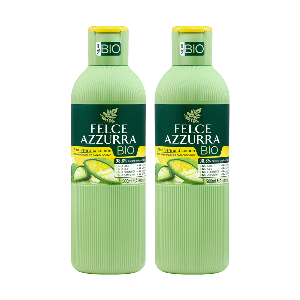 펠체아주라 이탈리아 149년 명품 유기농 바디워시 알로에베라&레몬 바이오 500ml 2개 - 메인 이미지