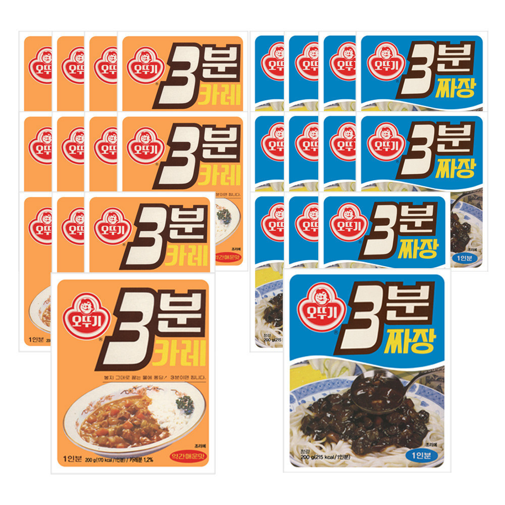 오뚜기 3분 레트로 카레 약간매운맛 200g 12개+레트로 짜장 200g 12개 외 5종 - 상품 이미지