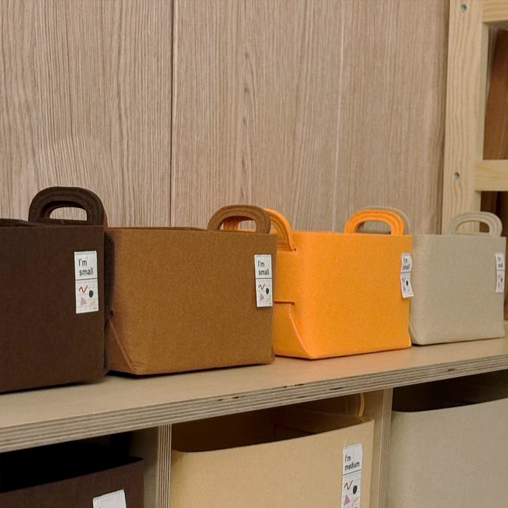 코드86 펠트바구니 장난감 소품정리 패브릭바구니 수납 바스켓 S