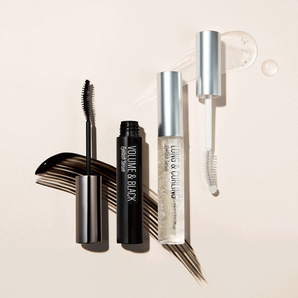 (1+1) 맥스클리닉 볼륨 앤 롱 아이래쉬 세럼 투명, 블랙 속눈썹영양제 9g 세트
