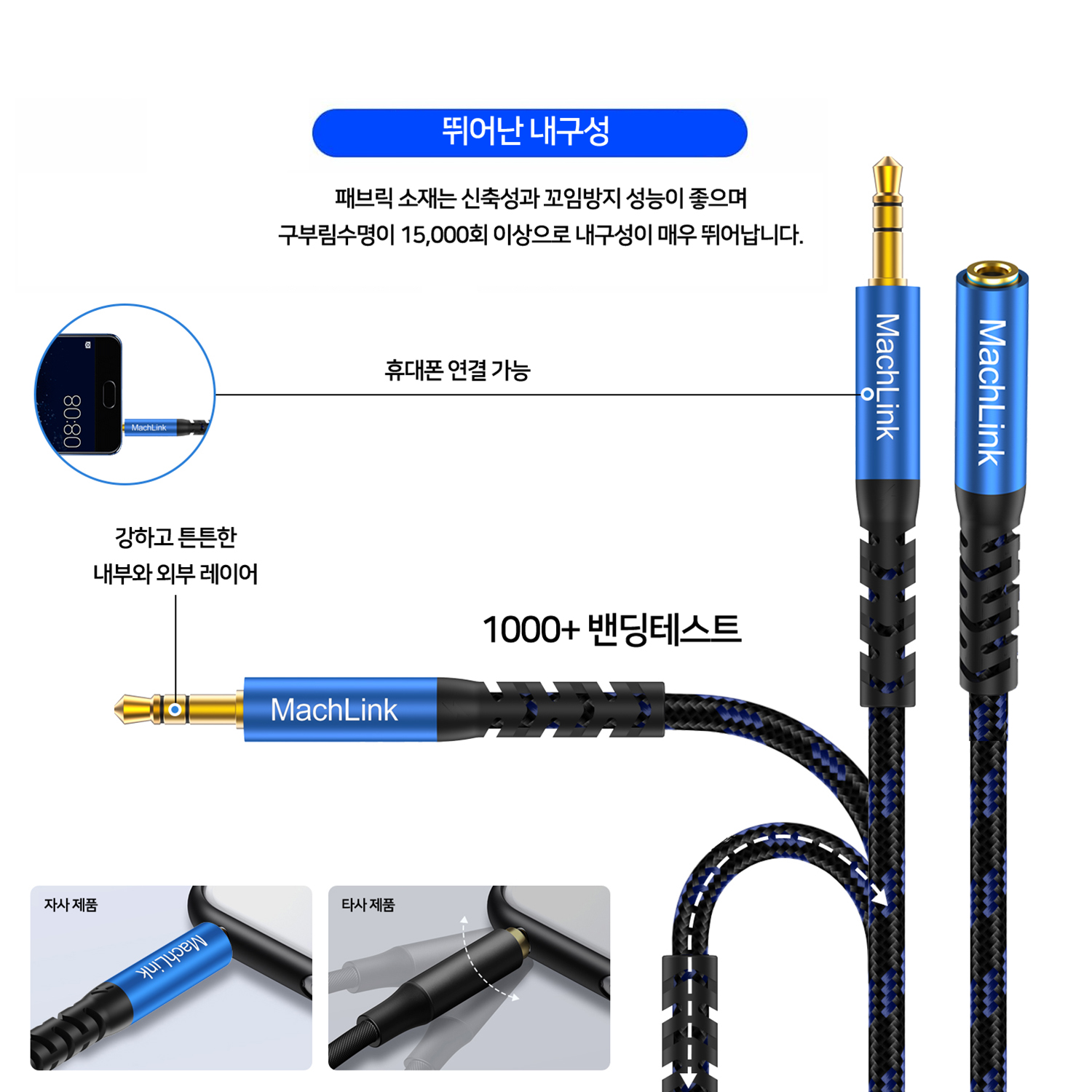 마하링크 DeepBlue라인 스테레오 연장 케이블 ML-BLSE 1m - 상세 이미지 4