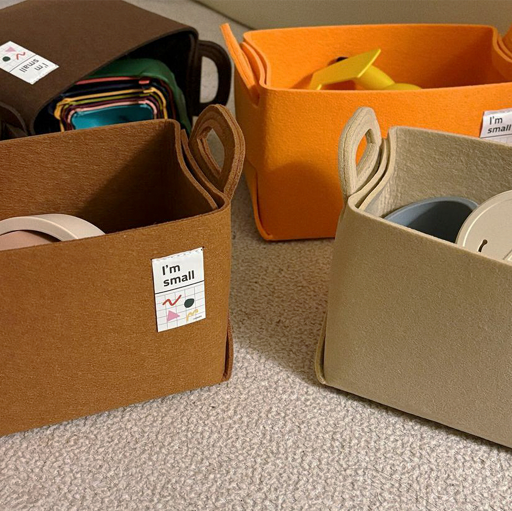 코드86 펠트바구니 장난감 소품정리 패브릭바구니 수납 바스켓 S