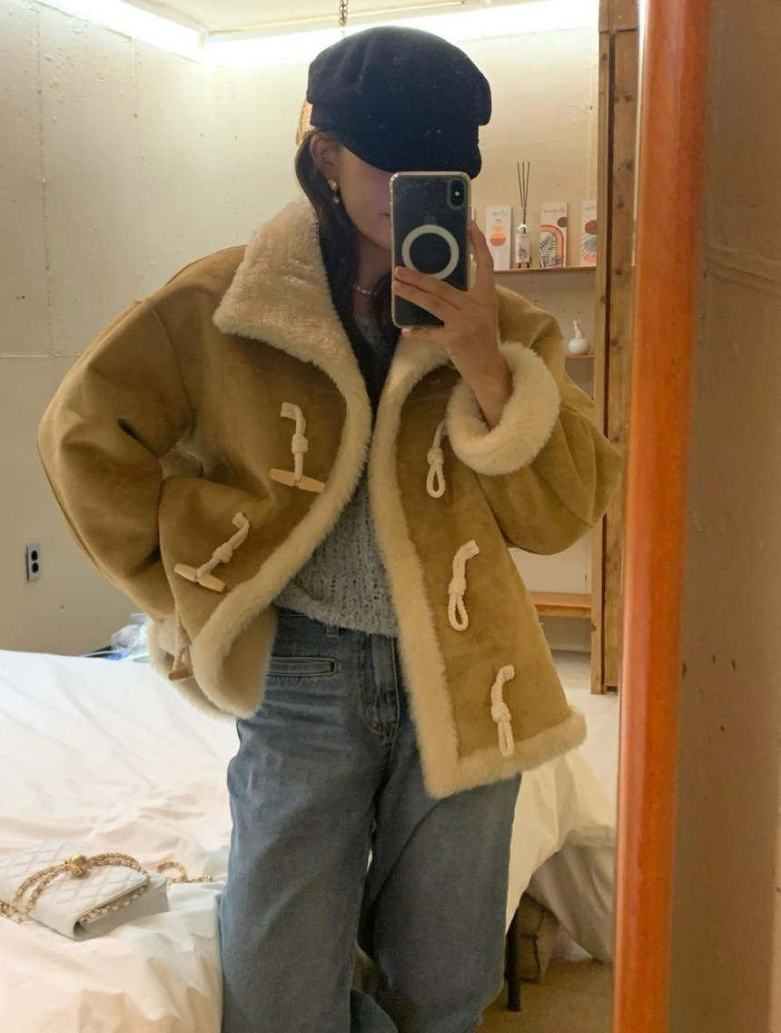 무스탕 숏코트 무스탕코트 우디더플떡볶이무스탕 상세 이미지 7