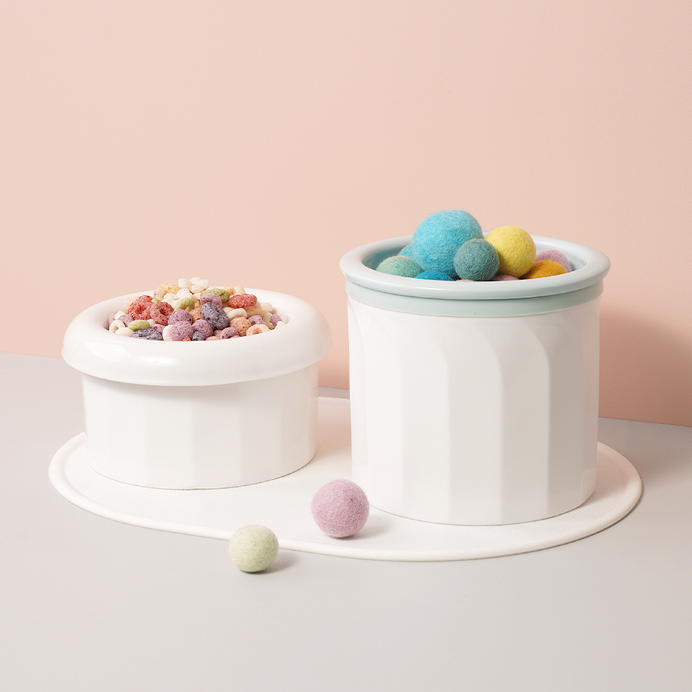 보울보울 고양이 밥그릇 강아지 식탁 헬로 테일 세트