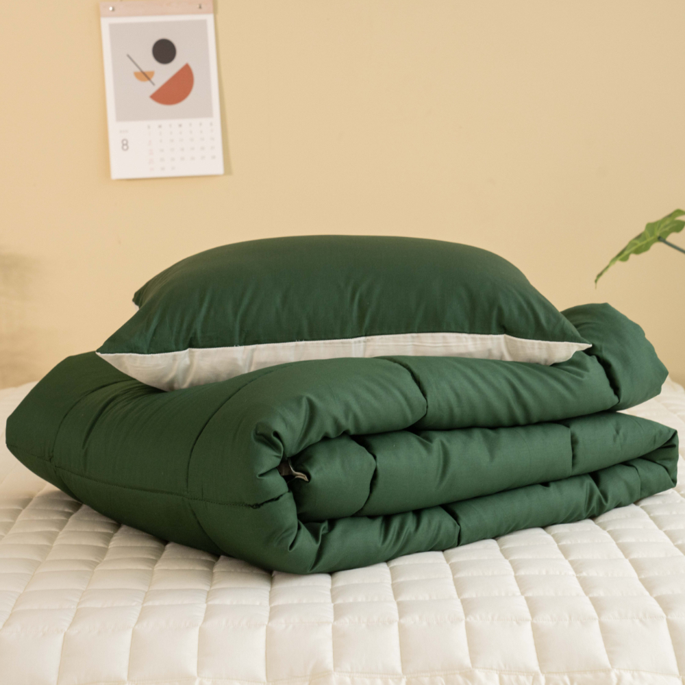 차렵 이불세트 호텔식 기숙사 신혼 이불 사계절 침구세트 침구류 S/SS 딥그린