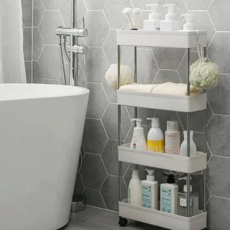 이동식 틈새 수납장 선반 트롤리 카트 슬림형 15cm 3단