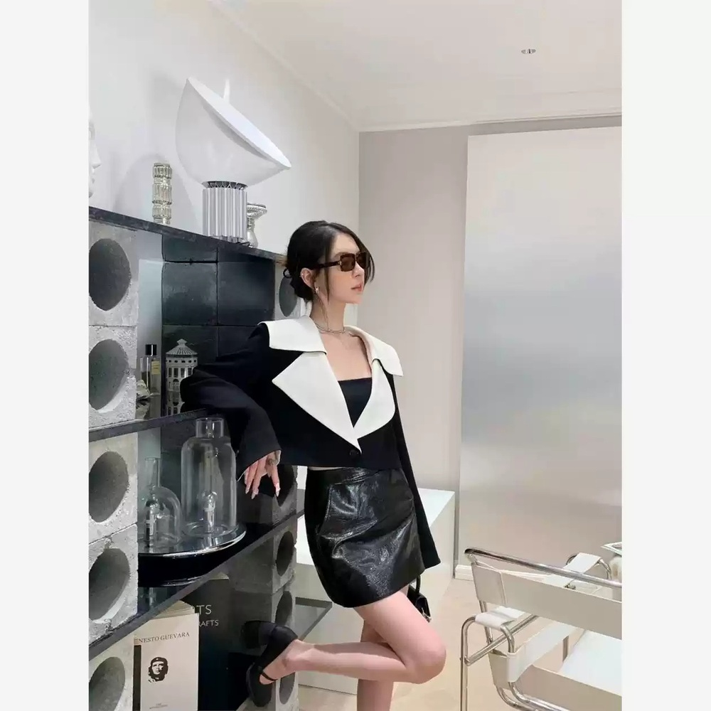 결혼지옥 95화 소유진 자켓 블랙 빅카라넥 슬림핏 의상 옷 패션 - 상세 이미지 3