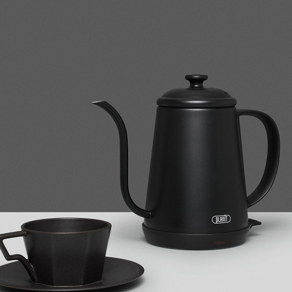 플랜잇 드립 티 포트 핸드드립 커피 무선 주전자 지니 블랙 PEC-X1B