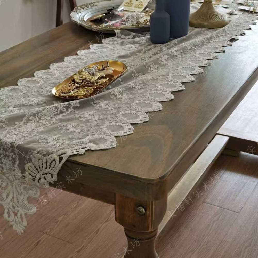 빈티지 테이블 업소용 다이닝 식당 인테리어 커피 티 120x60cm - 상세 이미지 5