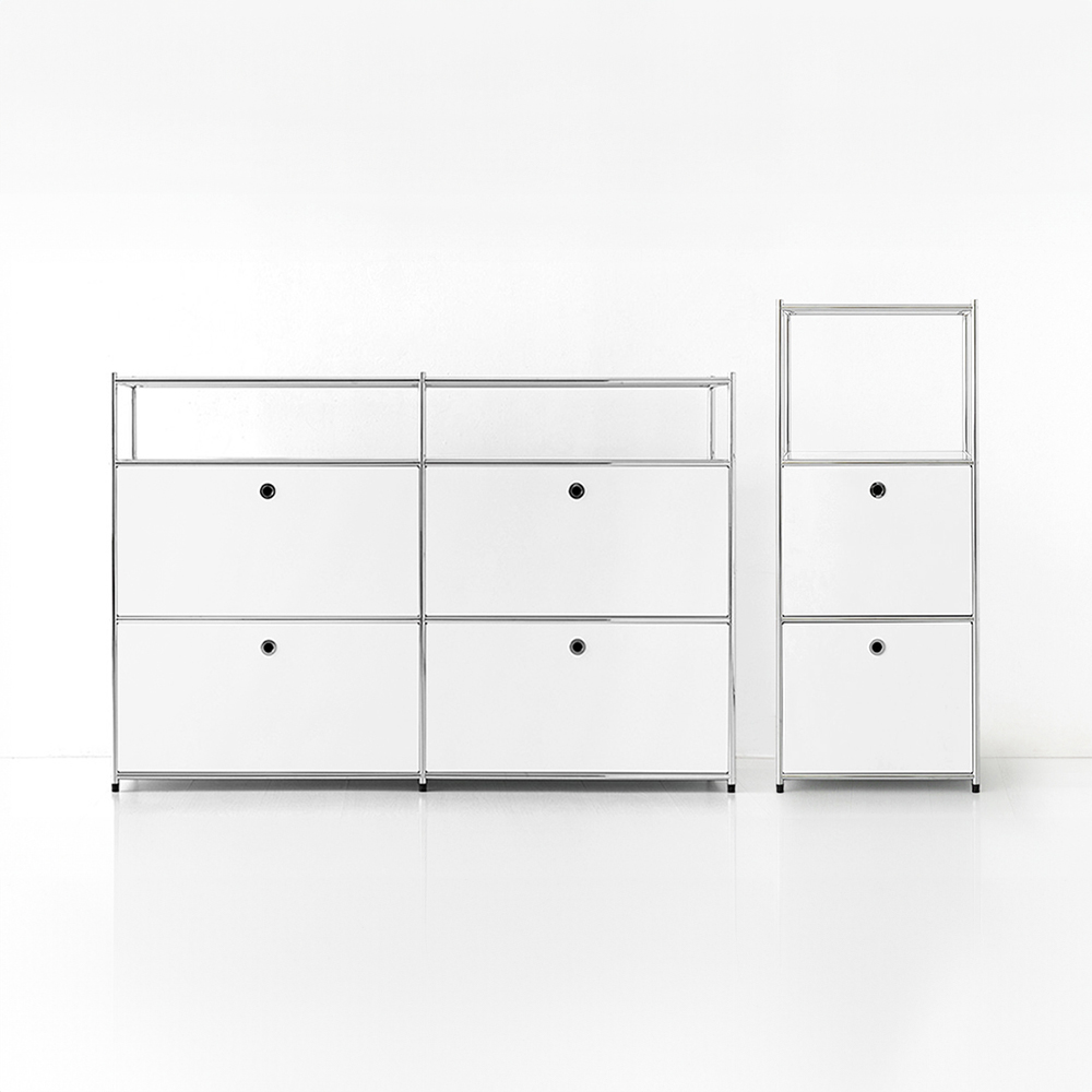 심플리 2x3 수납장 4문 BC613 + 1x3 수납장 2문 BC603 퓨어화이트 세트 - 메인 이미지