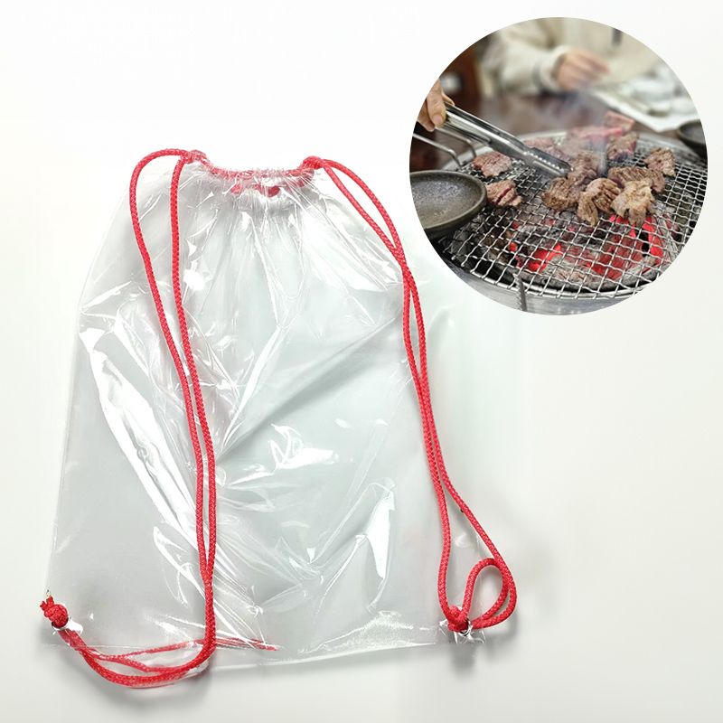 식당 고깃집 대형 옷 보관 정리 비닐 봉투 팩 가방 끈달린 옷담는 비닐백 외투 패딩 - 상세 이미지 2