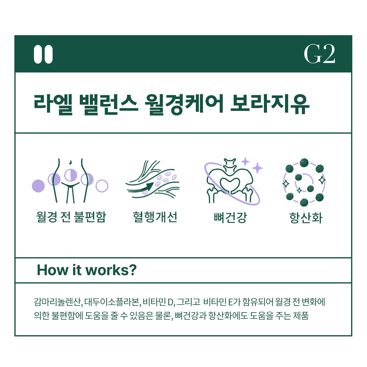 라엘 밸런스 월경케어 보라지유 건강기능식품 60캡슐, 3개 - 상세 이미지 3