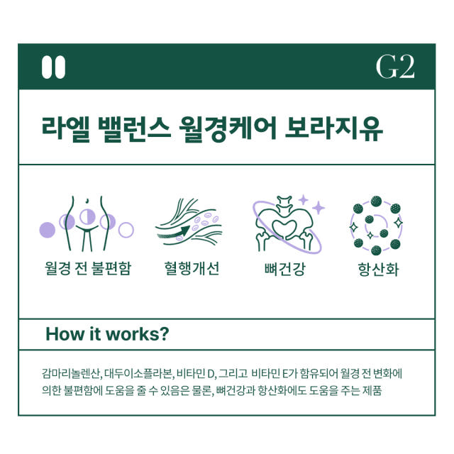 라엘 밸런스 월경전케어 보라지유 건강기능식품 60캡슐, 1개