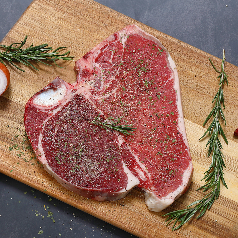 바라던 솔트티본스테이크 2cm 300g - 550g 스테이크 소고기 안심 채끝 캠핑 음식