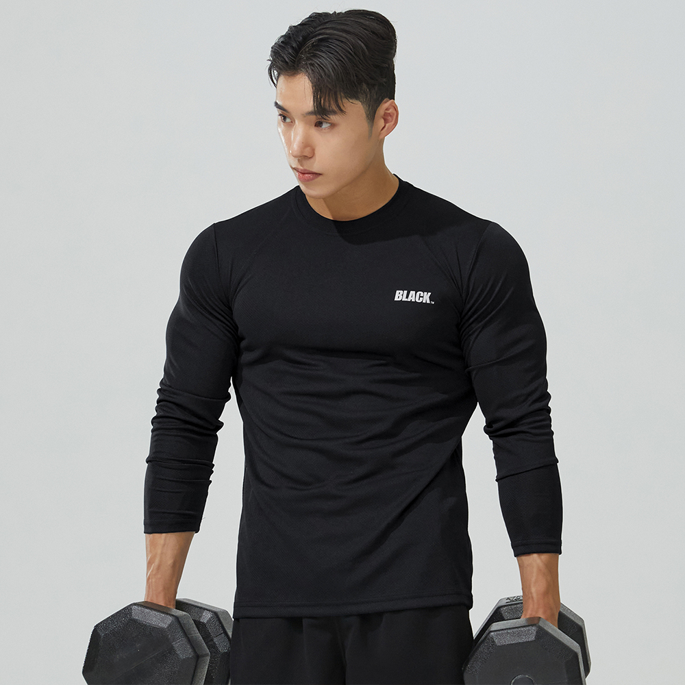 [블랙몬스터핏]남성 헬스복 긴팔 기능성 티셔츠 운동복 제품 이미지
