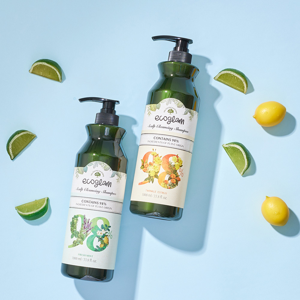 [1+1] 에코글램 스칼프 클렌징 천연샴푸  1000ml  프레쉬 민트,시트러스