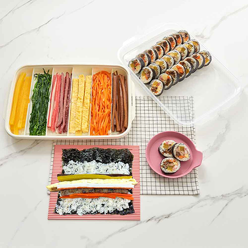 이지앤프리 김밥말이 김밥재료보관용기세트+파스텔접시 1P - 상품 이미지