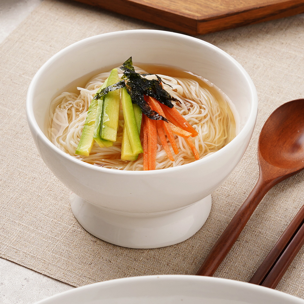 삼지연 굽 면기 도자기 냉면 국수 라면 냉면기 짜장면 그릇 1호, 화이트 - 상세 이미지 2