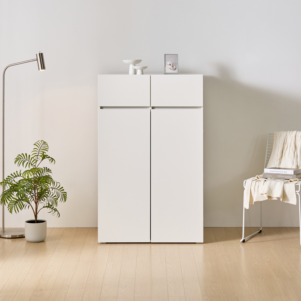 [와이드형] 조아 수납장 모듈 다용도 거실 베란다 (더 높은/서랍형 800), 4단, 화이트