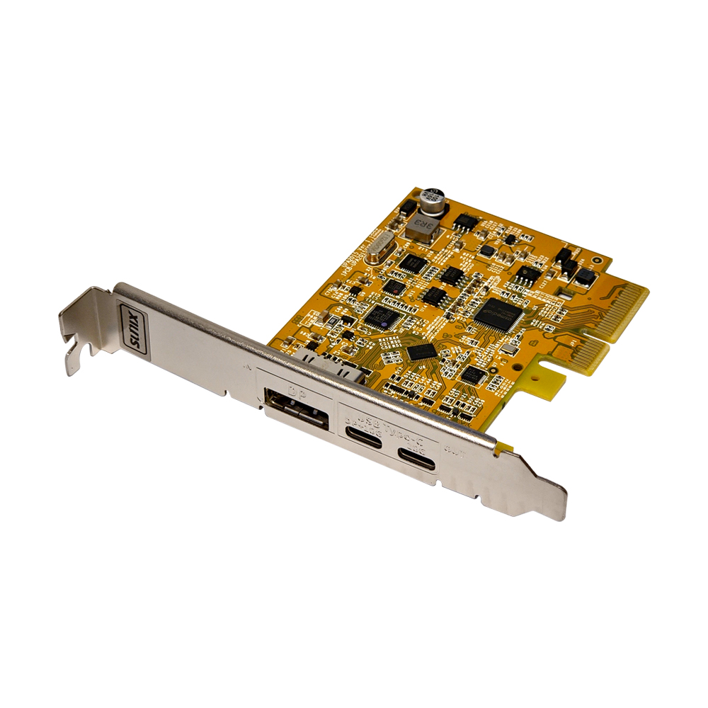 USB3.2 Type-C 2포트 DP Alt모드 PCI-E 확장카드/10Gbps/8K SUNIX UPD2018-B - 상품 이미지