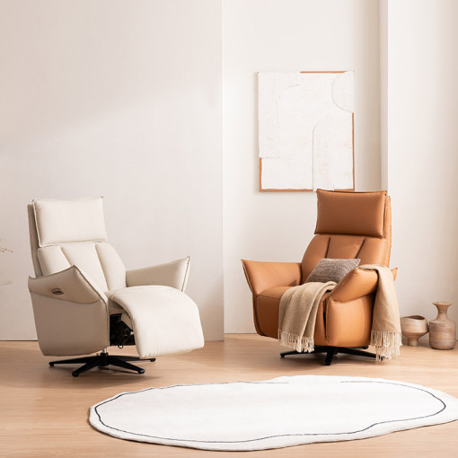 삼익가구 버겐 듀얼 USB 1인용 전동 리클라이너 가죽 소파 수유의자