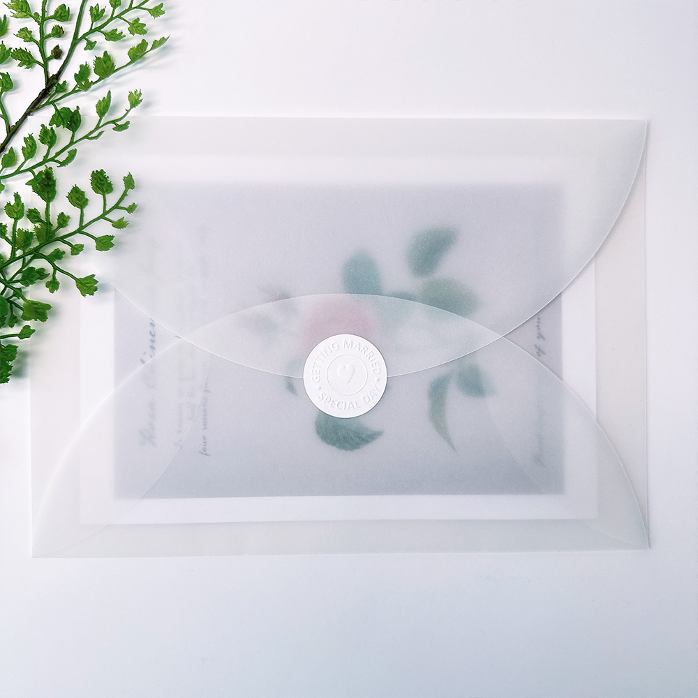 빅사이즈 반투명 트레이싱 사진 엽서 트레싱지 비접착 청첩장 봉투 XL 220x155mm - 상세 이미지 3