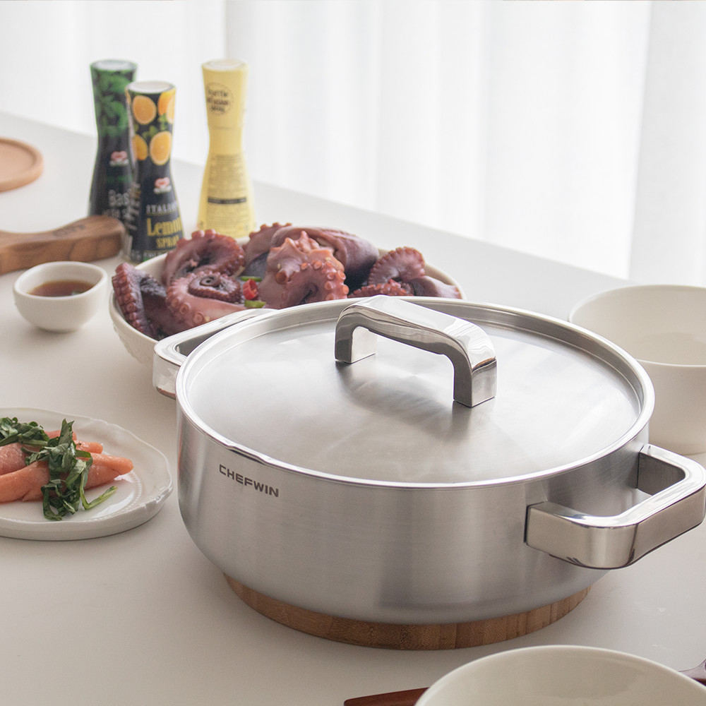 쉐프윈 316 통5중 스텐 24cm 인덕션 전골냄비 오뎅냄비
