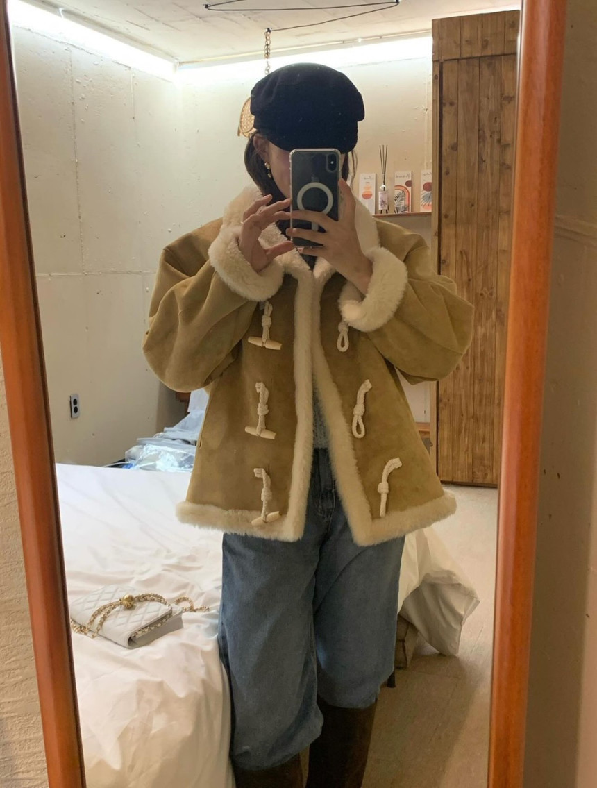 무스탕 숏코트 무스탕코트 우디더플떡볶이무스탕 상세 이미지 1