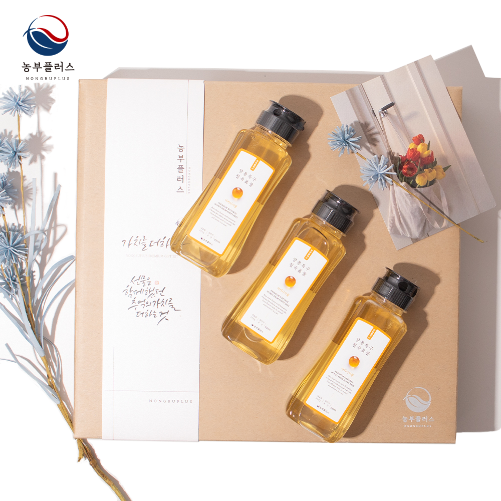 국산 토종꿀 아카시아꿀 300g 3구 선물세트 농부플러스