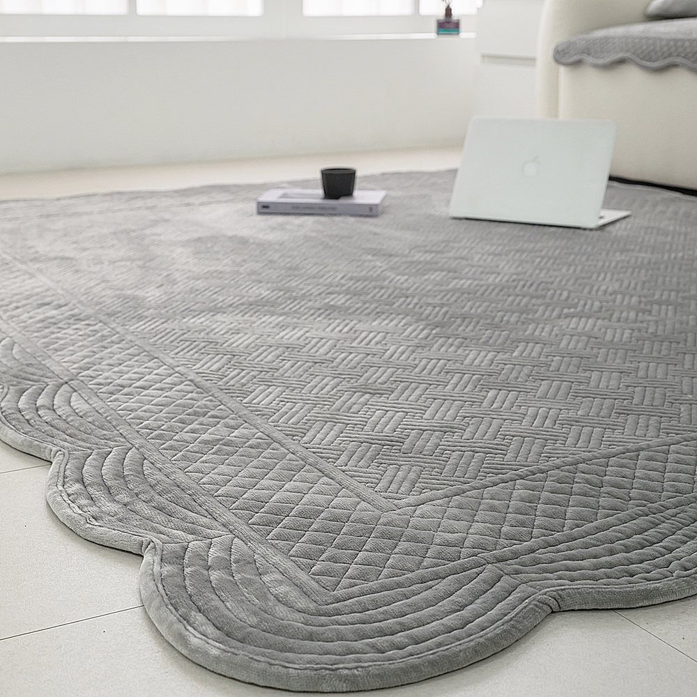 나라데코 극세사 워싱 목화솜 자수퀼팅 쇼파패드 카페트 160x210