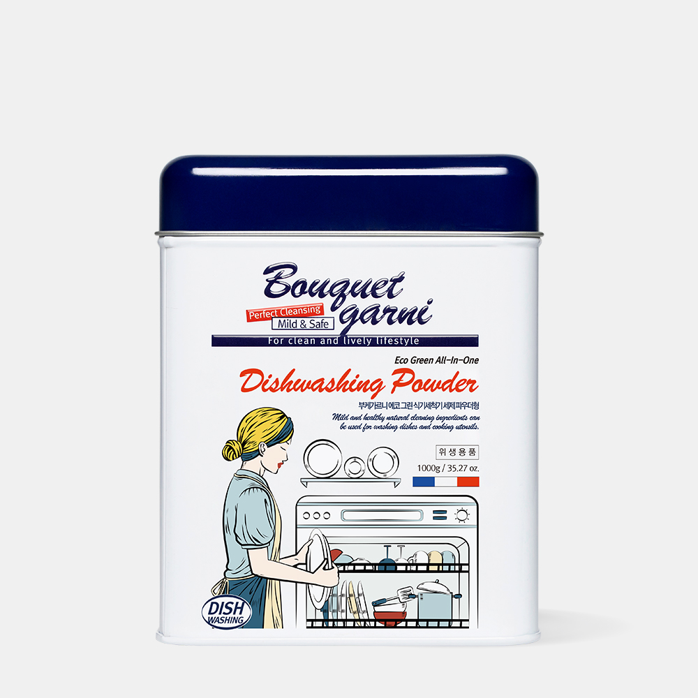 [1개] 부케가르니 에코 그린 식기세척기 세제 파우더형 1kg sk lg 밀레 삼성 호환
