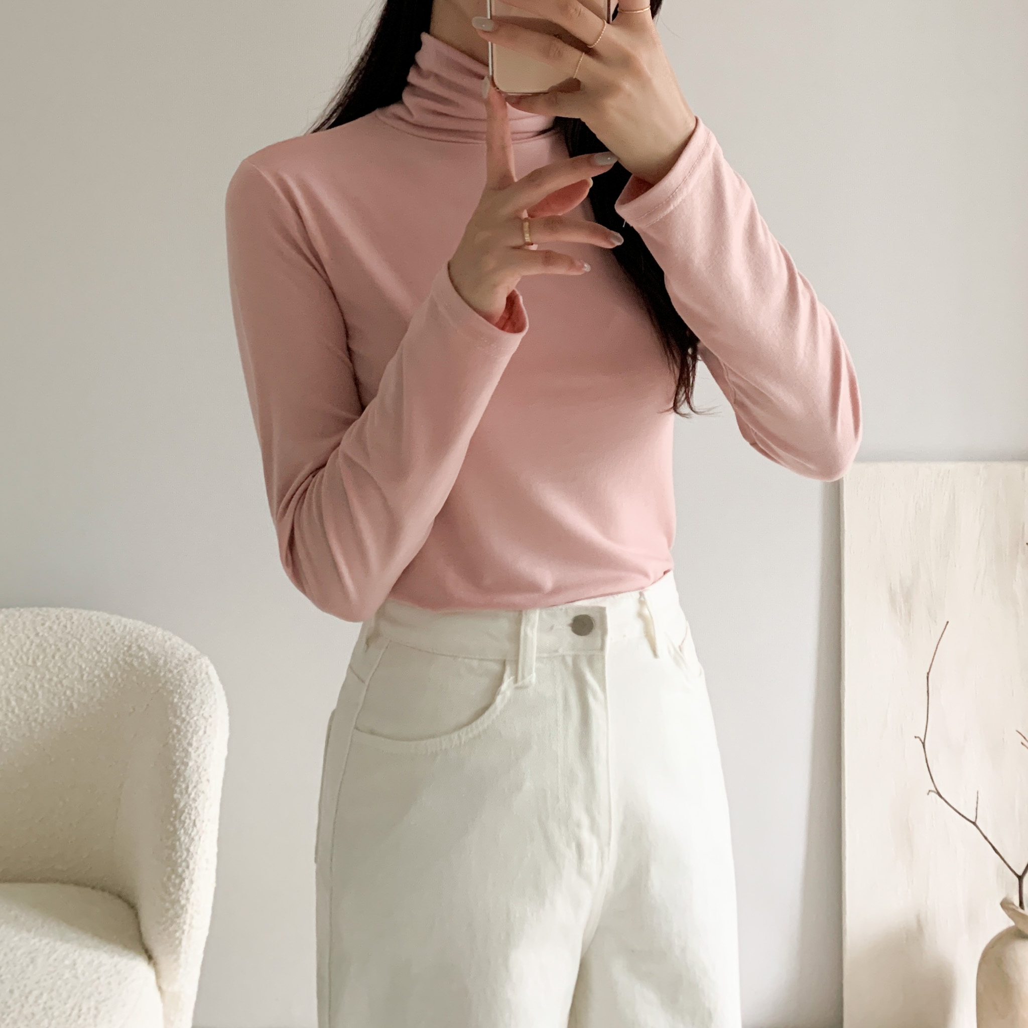 여성폴라티 목티 얇은목폴라 이너목폴라 이미지 7